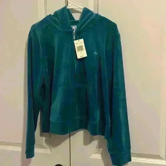 Juicy Couture Womens Plus Hoodie w Mid Rise Velour Pant Set NWT Y2K style 2X - Picture 4 of 14